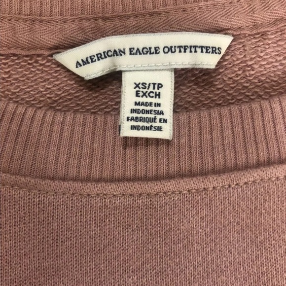 American Eagle Outfitters Women’s Sweatshirt Velvet Sleeves Raw hem - Picture 5 of 8